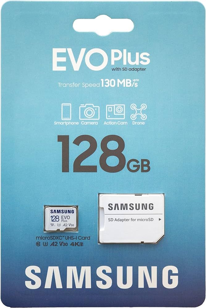 SAMSUNG 128GB EVO Plus microSDXC (A2, V30, UHS-I/U3, 130MB/s) MB-MC128KA 772-4498