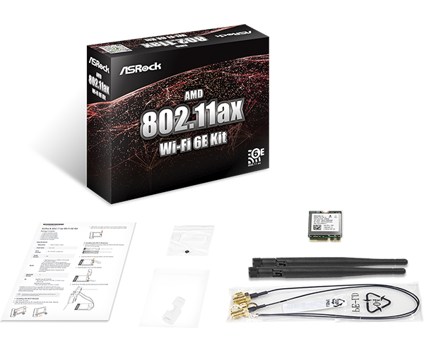 ASRock AS-AC-AMD-80211WIFI6E-KIT AMD RZ608 802.11ax Wi-Fi 6E Kit for DESKMINI, DESKMEET