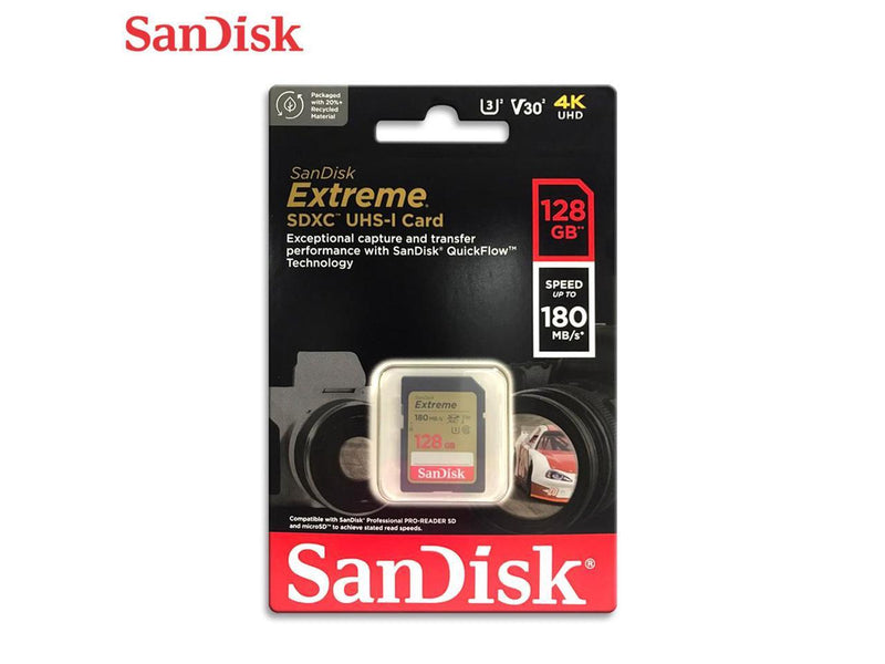 SanDisk 128GB Extreme SDXC (V30, UHS-I/U3, CL10, 180R/90W MB/s) SDSDXVA-128G-GNCIN 772-4534
