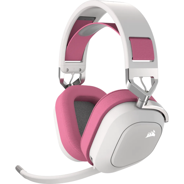 【CORSAIR 5月電競產品優惠】Corsair HS80 RGB WIRELESS Premium Gaming Headset with Spatial Audio – Pink Elixir CA-901123A-AP