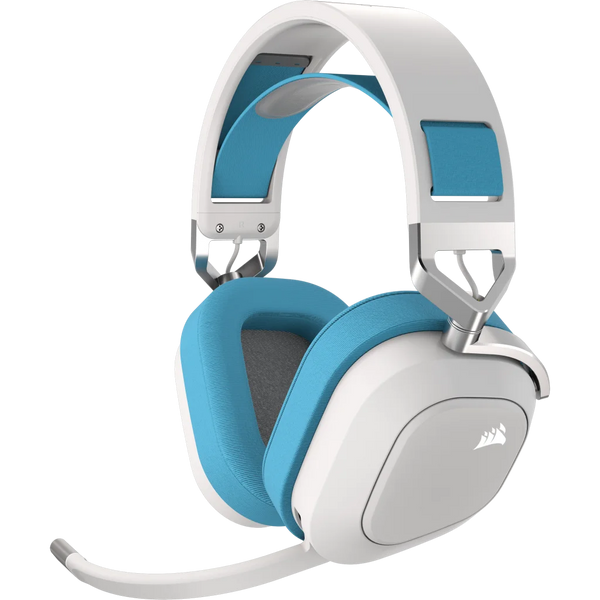 【CORSAIR 5月電競產品優惠】Corsair HS80 RGB WIRELESS Premium Gaming Headset with Spatial Audio – Ethereal Blue CA-901123B-AP