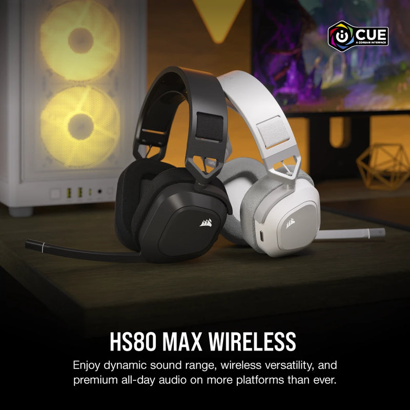 【CORSAIR 5月份電競產品優惠】Corsair HS80 MAX WIRELESS Gaming Headset - Steel Gray CA-9011295-AP