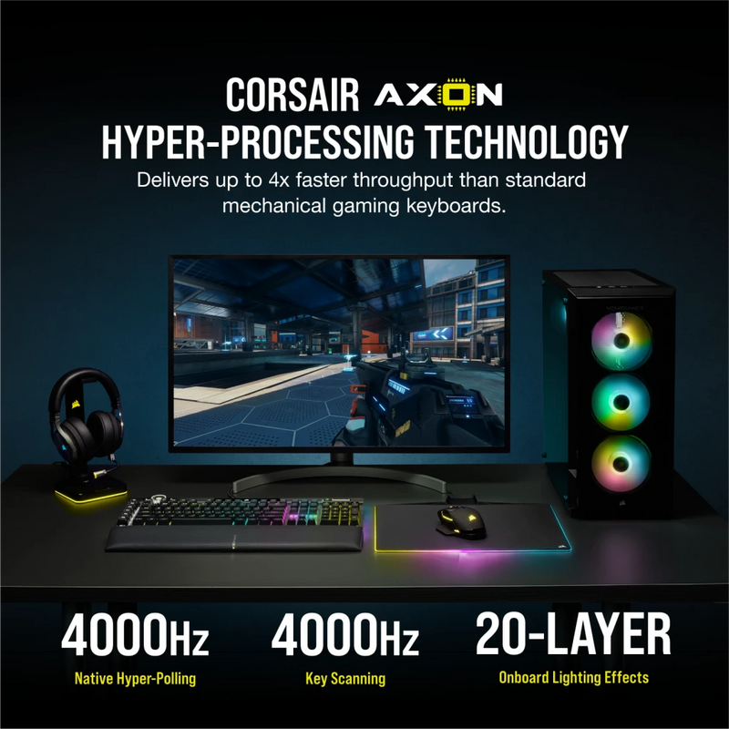 Corsair K100 RGB Optical-Mechanical Gaming Keyboard - Midnight Gold CH-912A21A-NA