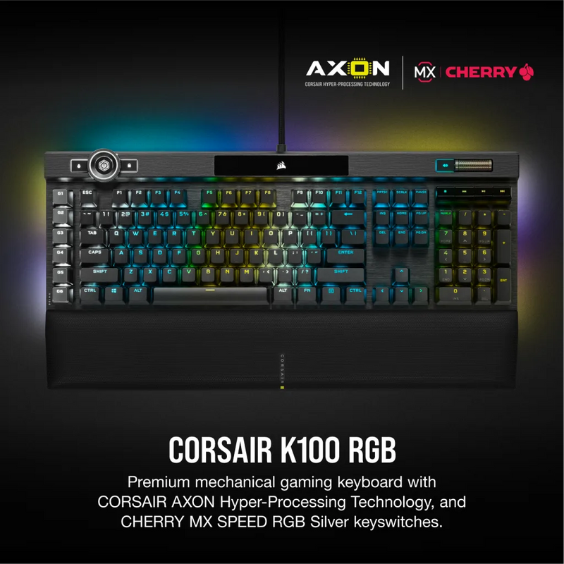 Corsair K100 RGB Mechanical Gaming Keyboard — CHERRY® MX Speed — Black CH-912A014-NA