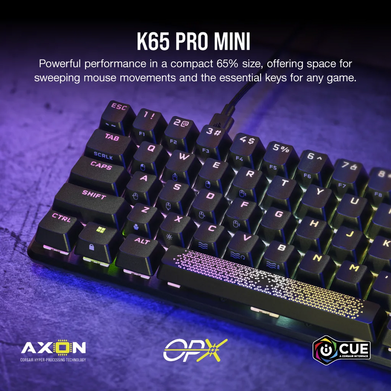 Corsair K65 PRO MINI RGB 65% Optical-Mechanical Gaming Keyboardming Keyboard CH-91A401A-NA