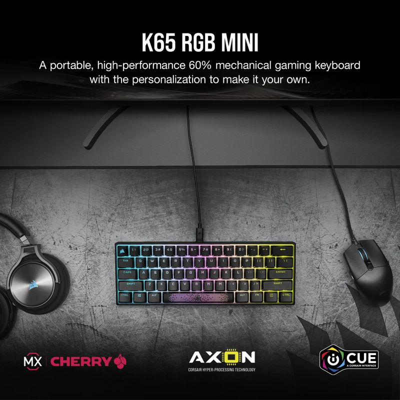 Corsair K65 RGB MINI 60% Mechanical Gaming Keyboard CH-9194010-NA