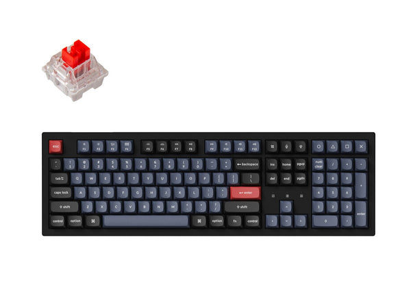 Keychron K10 Pro QMK/VIA Wireless Mechanical Keyboard -Black (Red) (KC-K10P-H1)