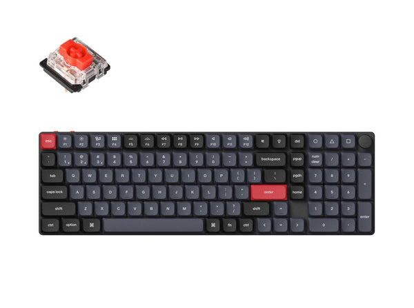 Keychron K17 Pro QMK/VIA Wireless Custom Mechanical Keyboard -Black (Red) (K17P-H1)