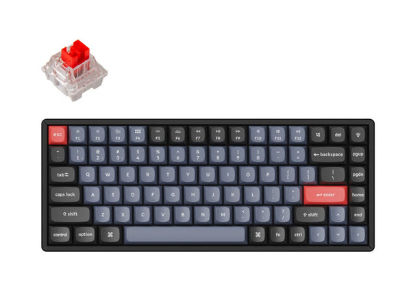 Keychron K2 Pro QMK/VIA Wireless Mechanical Keyboard -Black (Red) (KC-K2P-J1)