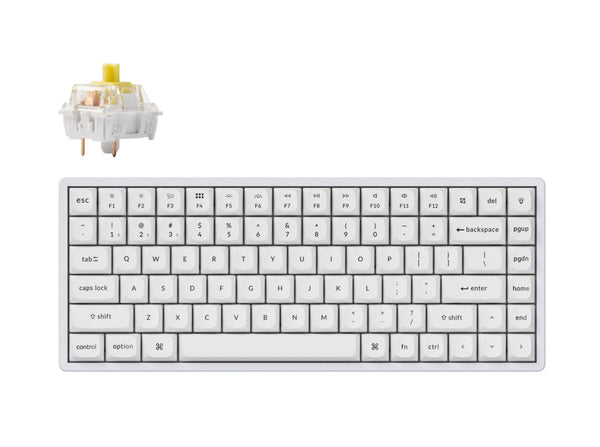 Keychron K2 Pro QMK/VIA Wireless Mechanical Keyboard -White 白色 (Banana) (KC-K2P-Q4)