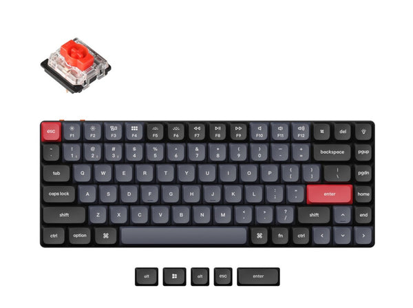 Keychron K3 Pro QMK/VIA Wireless Custom Mechanical Keyboard -Black (Red) (KC-K3P-H1)