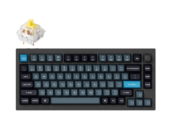 Keychron Q1 Pro QMK/VIA Wireless Custom Mechanical Keyboard -Carbon Black (Banana) (KC-Q1P-M4)