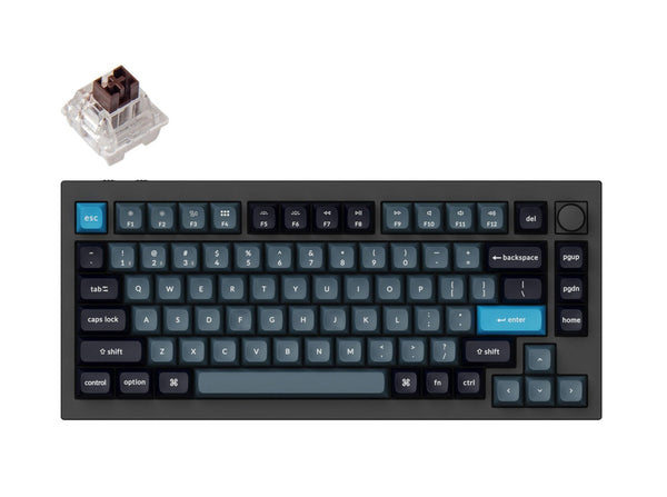Keychron Q1 Pro QMK/VIA Wireless Custom Mechanical Keyboard -Carbon Black (Brown) (KC-Q1P-M3)