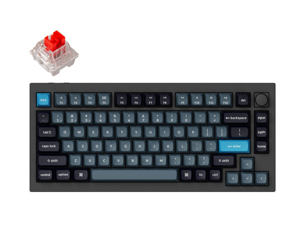 Keychron Q1 Pro QMK/VIA Wireless Custom Mechanical Keyboard -Silver Grey (Red) (KC-Q1P-N1)