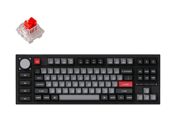 Keychron Q3 Pro QMK/VIA Wireless Custom Mechanical Keyboard -Carbon Black (Red) (KC-Q3P-M1)