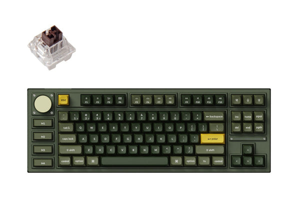 Keychron Q3 Pro QMK/VIA Wireless Custom Mechanical Keyboard -Olive Green (Brown) (KC-Q3P-W3)