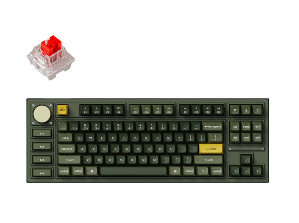 Keychron Q3 Pro QMK/VIA Wireless Custom Mechanical Keyboard -Olive Green (Red) (KC-Q3P-W1)