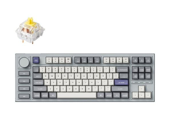 Keychron Q3 Pro QMK/VIA Wireless Custom Mechanical Keyboard -Silver Grey (Banana) (KC-Q3P-X4)