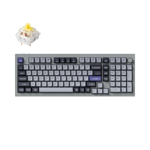 Keychron Q5 Pro QMK/VIA Wireless Custom Mechanical Keyboard -Silver Grey (Banana) (KC-Q5P-N4)