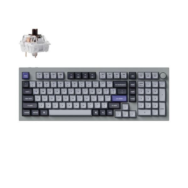 Keychron Q5 Pro QMK/VIA Wireless Custom Mechanical Keyboard -Silver Grey (Brown) (KC-Q5P-N3)