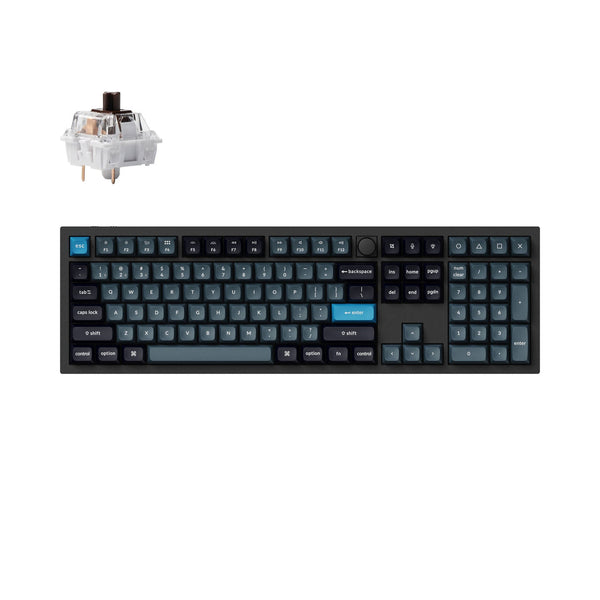 Keychron Q6 Pro QMK/VIA Wireless Custom Mechanical Keyboard -Carbon Black (Brown) (KC-Q6P-M3)