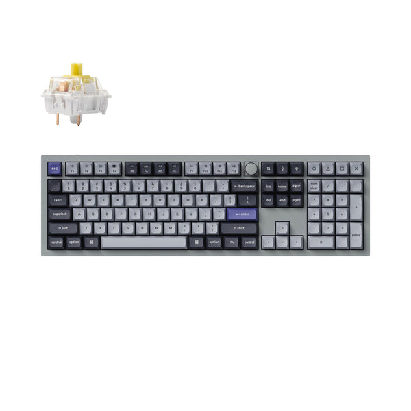 Keychron Q6 Pro QMK/VIA Wireless Custom Mechanical Keyboard -Silver Grey (Banana) (KC-Q6P-N4)