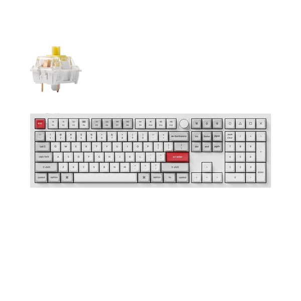 Keychron Q6 Pro QMK/VIA Wireless Custom Mechanical Keyboard -Shell White (Banana) (KC-Q6P-P4)