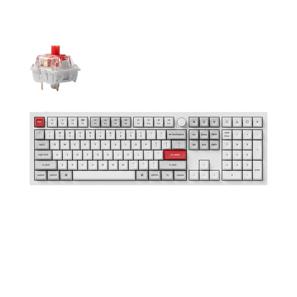 Keychron Q6 Pro QMK/VIA Wireless Custom Mechanical Keyboard -Shell White (Red) (KC-Q6P-P1)