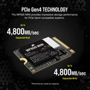 CORSAIR 1TB MP600 MINI (Gen4) CSSD-F1000GBMP600MN M.2 2230 PCIe Gen4 x4 NVMe SSD