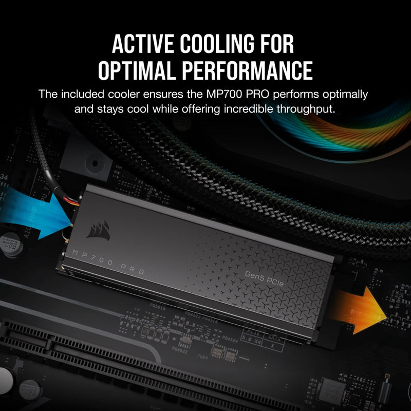Corsair 1TB MP700 PRO CSSD-F1000GBMP700PRO with Air Cooler PCIe Gen5 x4 NVMe 2.0 M.2 SSD