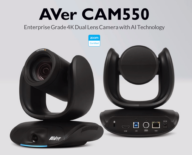 AVerMedia 4K Dual Lens PTZ USB3.1 P&P / HDMI/ PoE Professional Unified Communication Camera (AVER-VC-CAM550)