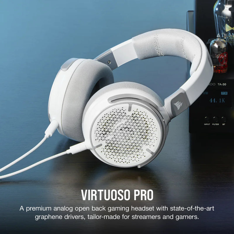 Corsair VIRTUOSO PRO Open Back Streaming Gaming Headset - White CA-9011371-AP