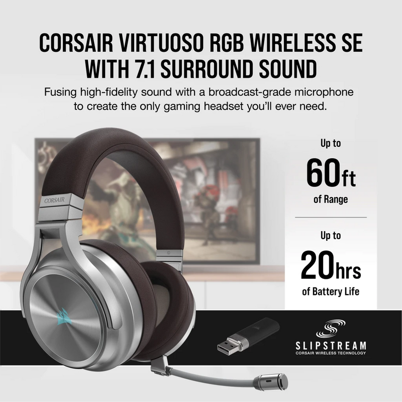 Corsair VIRTUOSO RGB WIRELESS SE High-Fidelity Gaming Headset — Espresso CA-9011181-AP