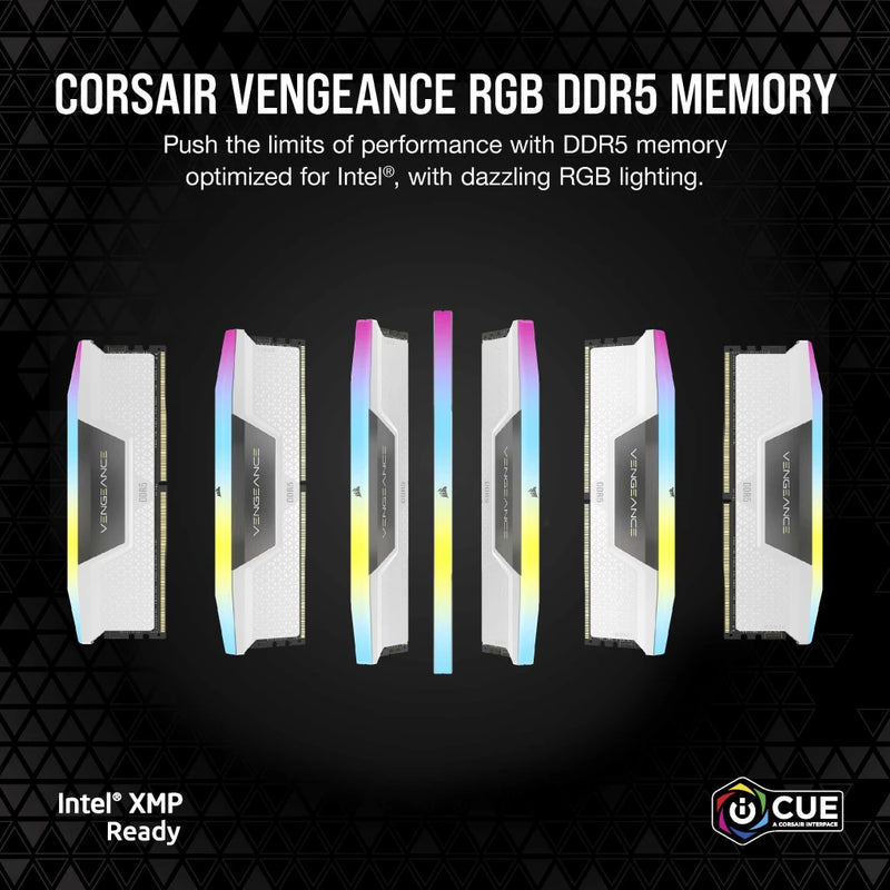 CORSAIR 64GB Kit (2x32GB) VENGEANCE RGB White 白色 CMH64GX5M2B6000C40W DDR5 6000MHz Memory