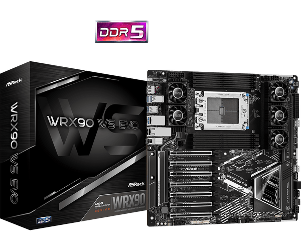 [最新產品] ASRock WRX90 WS EVO AMD Ryzen Threadripper PRO 7000 WX-Series Socket sTR5 Motherboard