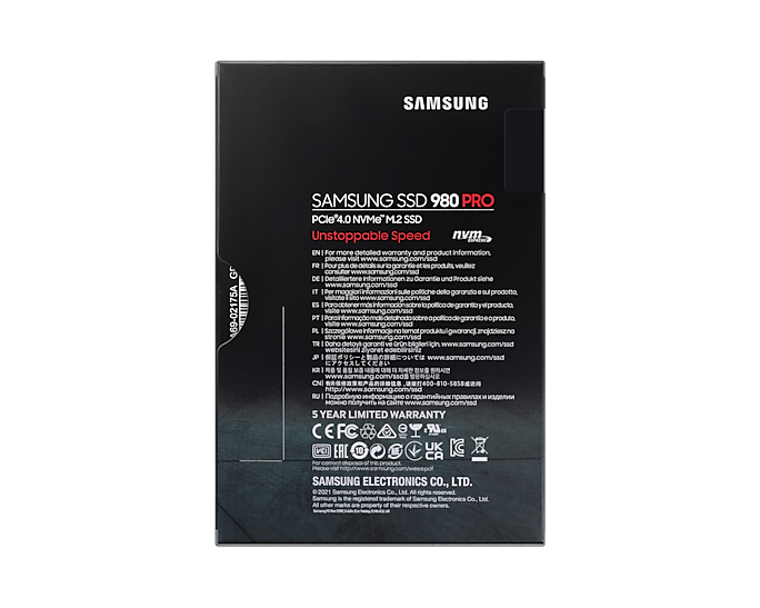 Samsung 500GB 980 PRO MZ-V8P500BW M.2 2280 PCIe Gen4 x4 SSD