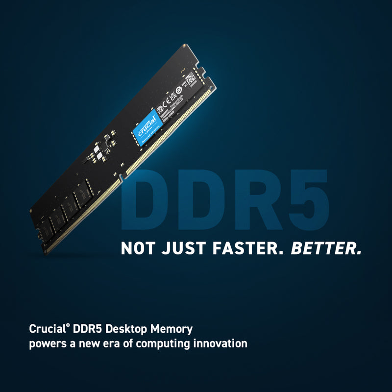 Crucial 32GB (1x32GB) CT32G56C46U5 DDR5 5600MHz UDIMM Memory