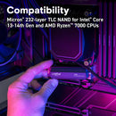 Crucial 2TB T705 w/Heatsink CT2000T705SSD5 PCIe Gen5 NVMe M.2 SSD