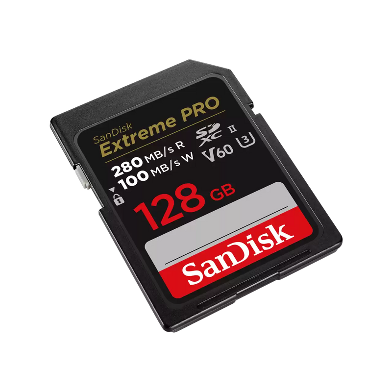 SanDisk 128GB Extreme Pro SDXC (V60, 6K/UHD, UHS-II/U3, 280R/100W MB/s) SDSDXEP-128G-GN4IN