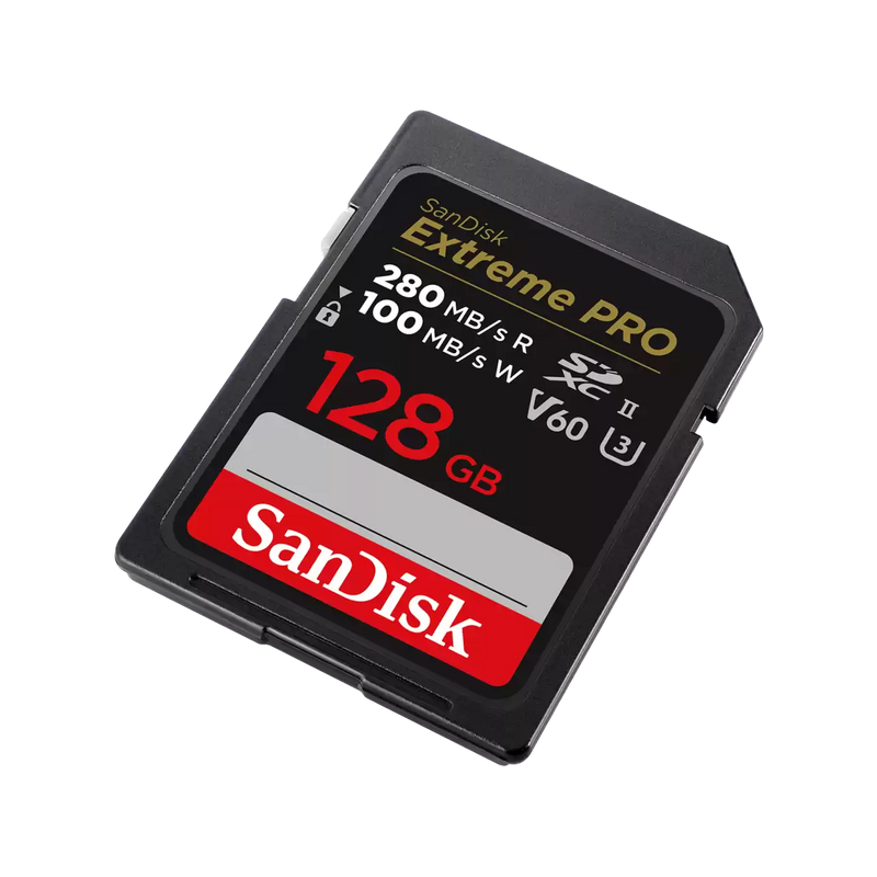 SanDisk 128GB Extreme Pro SDXC (V60, 6K/UHD, UHS-II/U3, 280R/100W MB/s) SDSDXEP-128G-GN4IN