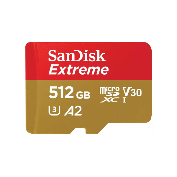 SanDisk 512GB Extreme microSDXC (A2, V30, UHS-I/U3, 190R/130W MB/s) SDSQXAV-512G-GN6MN 772-4525
