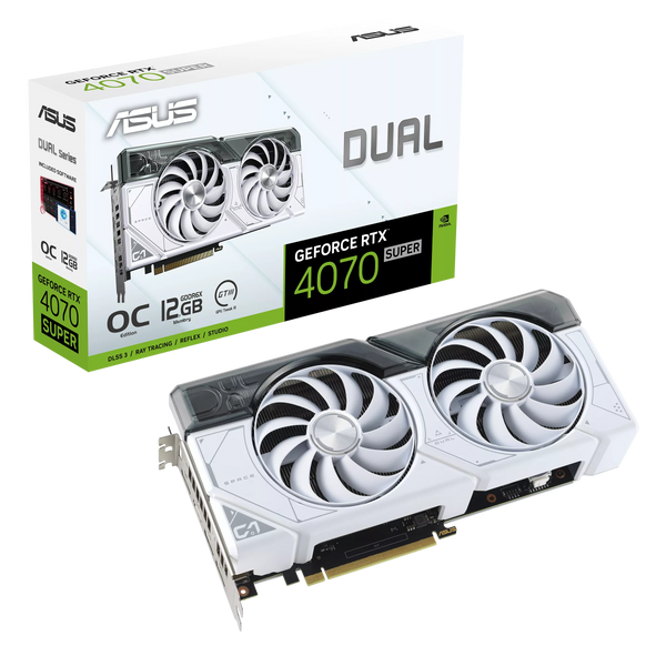 ASUS DUAL GeForce RTX 4070 Super White OC 12GB GDDR6X DUAL-RTX4070S-O12G (DI-E407SC1)