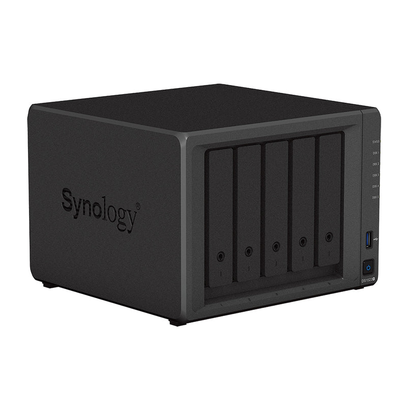 Synology DiskStation DS1522+ 5-Bay NAS (AMD Ryzen R1600 dual-core CPU, 8GB DDR4 ECC SODIMM Ram)