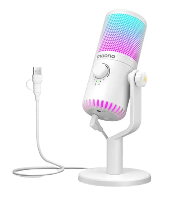 Maono AU-D30 白色 White RGB Condenser Microphone - MM-MDM30WH