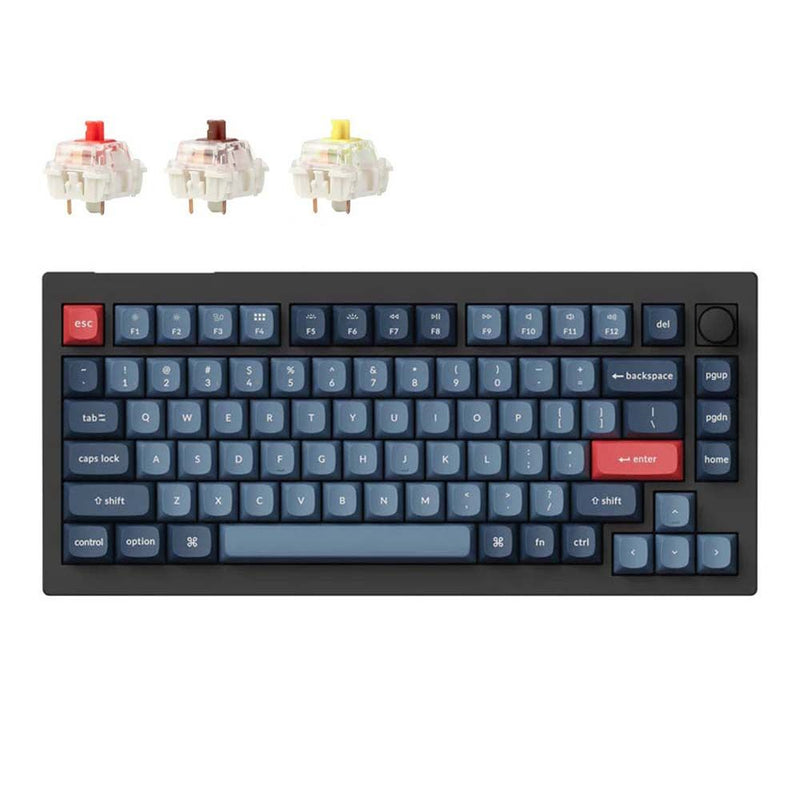 Keychron V3 Max QMK/VIA Wireless Custom Mechanical Keyboard -Black -Knob Version (Red) (V3M-D1)