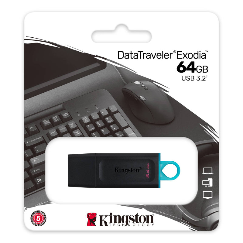 KINGSTON 64GB DataTraveler Exodia USB 3.2 Flash Drive DTX/64GB