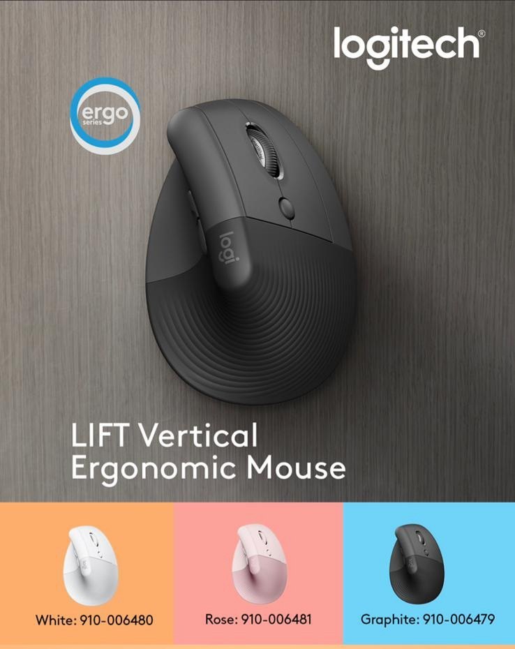Logitech Lift Vertical Ergonomic Mouse 藍牙無線人體工學垂直滑鼠