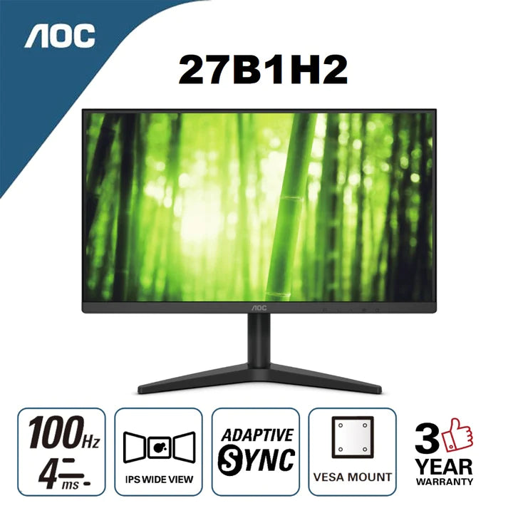 AOC 27" 27B1H2 100Hz FHD IPS (16:9) 顯示器