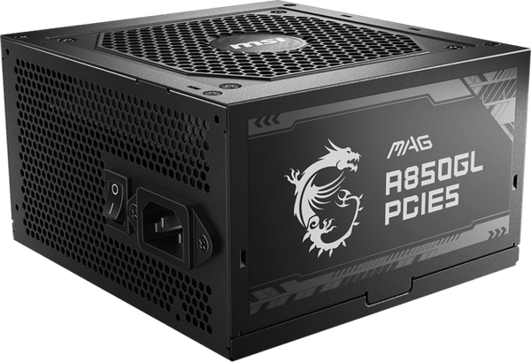 MSI 850W MPG A850GL PCIE 5.0 ATX 3.0 80Plus Gold Full Modular Power Supply (PS-MPA85GL)