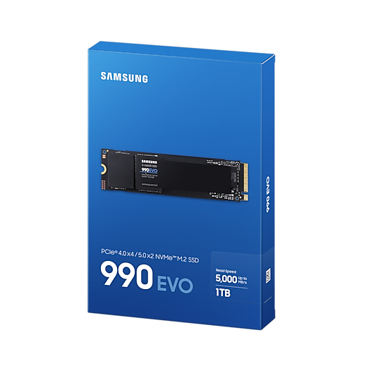 Samsung 1TB 990 EVO MZ-V9E1T0BW M.2 2280 PCIe 4.0 x4 / 5.0 x2 NVMe 2.0 SSD